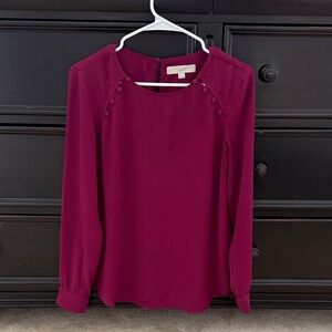 NEW LOFT Women's Deep Burgundy Blouse